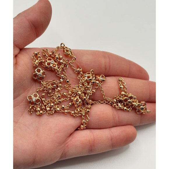 Kendra Scott Pink Gold Necklace With Delicate Flower Accents - Picture 6 of 6